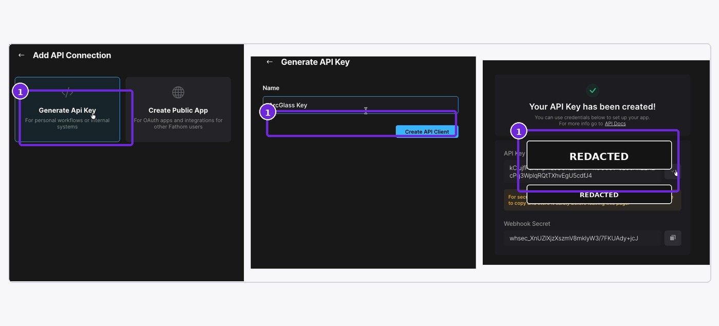 Generate an API client, name it, and copy the API Key.